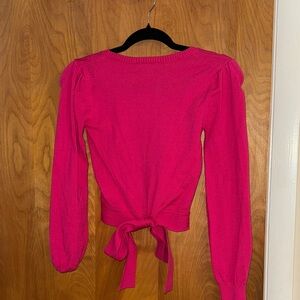 Miami Fuchsia Tie-Back Blouse
